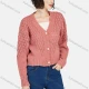 Wholesale Women's Casual Plain V Neck Button Down Long Sleeve Sweater Knit Sweater Pink Guangzhou Clothing Wholesale Market & Suppliers -LIUHUAMALL