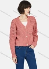 Wholesale Women's Casual Plain V Neck Button Down Long Sleeve Sweater Knit Sweater - Liuhuamall