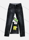 Wholesale Men's Button Pockets Labelled Frayed Plain Thick High Stretch Jean 2601# - Liuhuamall
