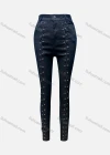 Wholesale Women's Casual Plain Patch Pocket Criss Cross Lace Up Skinny Jeans 4210# - Liuhuamall