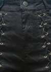 Wholesale Women's Casual Plain Patch Pocket Criss Cross Lace Up Skinny Jeans 4210# - Liuhuamall