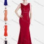 Wholesale Women's Elegant Appliques Rhinestone Plain Maxi Evening Dress preview
