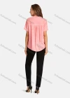 Wholesale Women's Casual Notched Shirt Neck Short Sleeve Button Front Plain Top - Liuhuamall