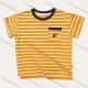 Wholesale Kids Casual Crew Neck Short Sleeve Striped Print Patch Pocket T-shirt MB21BTX466# Yellow Clothing Wholesale Market Liuhua