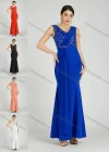 Wholesale Women's Elegant Sleeveless Sequin Applique Pearl Decor Mermaid Evening Dress 5035# - Liuhuamall