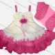 Wholesale Girls Lovely 3D Floral Rhinestone Appliques Ruched Tiered Ruffle Trim Dress With Short Sleeve Crop Cardigan 9# Clothing Wholesale Market Liuhua