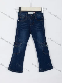 Wholesale Girls' Casual Plain Flap Pockets Button Closure Wash Bootcut Jeans 02#, LIUHUA CLOTHING WHOLESALE