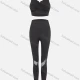 Wholesale Women's Yoga Gradient Breathable Crop Tank Top & High Waist Cut Out Mesh Ankle Length Legging 2 Piece Set Black Clothing Wholesale Market Liuhua