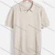 Wholesale Men's Casual Plain Short Sleeve Collared Henley Shirt C72025# Apricot Clothing Wholesale Market Liuhua