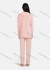 Wholesale Women's Lounge Long Sleeve Embroidery Letter Pattern Button Front Tops & Pin Dot Print Pant Homewear Sets - Liuhuamall