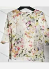 Wholesale Women's Casual Crew Neck 3/4 Sleeve Floral Blouse 002# - Liuhuamall