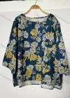 Wholesale Women's Casual Crew Neck 3/4 Sleeve Floral Blouse 002# - Liuhuamall