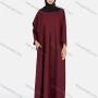 Wholesale Women's Vintage Islamic Muslim Long Sleeve Quarter Zip Pockets Abaya Dress 1351# preview