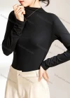 Wholesale Women's Casual Plain Mock Neck Long Sleeve Top 205# - Liuhuamall