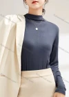 Wholesale Women's Casual Plain Mock Neck Long Sleeve Top 205# - Liuhuamall