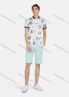 Wholesale Men's Casual Short Sleeve Letter Print Button Front Polo Shirts - Liuhuamall