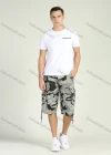 Wholesale Men's Camo Print Belted Flap Pockets Cargo Shorts - Liuhuamall