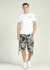 Wholesale Men's Camo Print Belted Flap Pockets Cargo Shorts - Liuhuamall