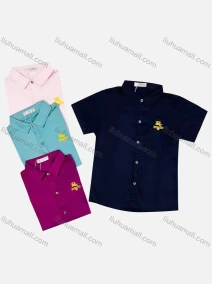 Wholesale Boy's Casual Plain Label Short Sleeve Shirt, LIUHUA CLOTHING WHOLESALE