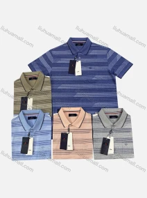 Wholesale Men's Casual Striped Short Sleeve Patch Pocket Polo Shirts, LIUHUA CLOTHING WHOLESALE
