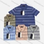 Wholesale Men's Casual Striped Short Sleeve Patch Pocket Polo Shirts preview