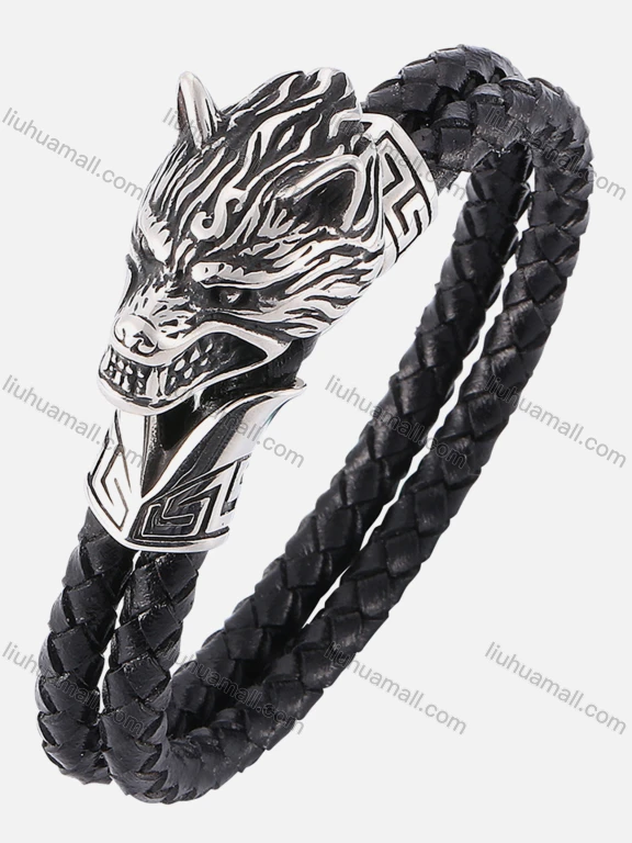 Wholesale Genuine Leather Toggle Clasps Bracelet PW771#