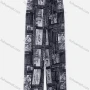 Wholesale Women's Elastic Waist Newspaper Print Rib-Knit Wide Leg Pants preview