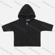 Wholesale Boys Plain Long Sleeve Hooded Zipper Dual Pockets Knited Sweater Jacket Black Clothing Wholesale Market Liuhua