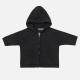 Boys Plain Long Sleeve Hooded Zipper Dual Pockets Knited Sweater Jacket Black Clothing Wholesale Market -LIUHUA