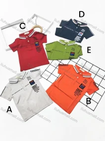 Wholesale Boys Casual Short Sleeve Letter Graphic Button Front Polo Shirts, LIUHUA CLOTHING WHOLESALE