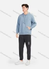 Wholesale Men's Casual Plain Long Sleeve Drawstring Hoodie With Kangaroo Pocket LF30# - Liuhuamall