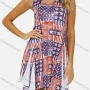 Wholesale Women's Casual Scoop Neck Pleated Flag Print Tank Dress 1941# preview