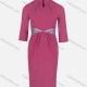 Wholesale Women's Fall 3/4 Sleeve Mock Neck Ruched High Waist Dress Rose Red Clothing Wholesale Market Liuhua