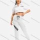 Wholesale Women's Casual Skinny Fit Flap Pockets Drawstring Sweatpants White Clothing Wholesale Market Liuhua