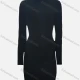 Wholesale Women's Turtleneck Plain Pullover Long Sleeve Midi Sweater Dress 002# Midnight Blue Clothing Wholesale Market Liuhua