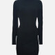 Women's Turtleneck Plain Pullover Long Sleeve Midi Sweater Dress 002# Midnight Blue Clothing Wholesale Market -LIUHUA