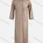 Wholesale Men's Modest 3/4 Sleeve Round Neck Striped Print Button Front Middle East Ramadan Muslim Arabic Robe preview