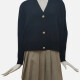 Women's Casual V Neck Plain Dual Pockets Pearl Decor Long Sleeve Cardigan Sweater 103# Dark Cerulean Clothing Wholesale Market -LIUHUA