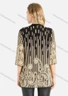 Wholesale Women's Spring Striped Folkloric Print Half Sleeve Mesh Cardigan - Liuhuamall