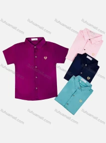 Wholesale Boy's Casual Plain Label Short Sleeve Shirt, LIUHUA CLOTHING WHOLESALE