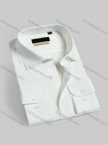 Wholesale Men's Casual Plain Long Sleeve Shirts 1906-off white#, LIUHUA CLOTHING WHOLESALE