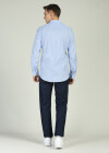 Wholesale Men's Business Button Down Long Sleeve Striped Shirt - Liuhuamall