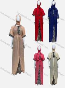 Wholesale Women's Casual 2-in-1 Chiffon Mesh Short Sleeve Leopard Print Maxi Dress, LIUHUA CLOTHING WHOLESALE