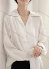 Wholesale Women's Casual Long Sleeve Turn-down Collar Button Down Plain Shirts - Liuhuamall