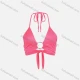 Women's Halter Tie Back Bikini Rose Red Clothing Wholesale Market Liuhua