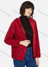 Wholesale Women's Casual Zipper Warm Polka Dots Print Hooded Jacket - Liuhuamall