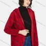 Wholesale Women's Casual Zipper Warm Polka Dots Print Hooded Jacket preview