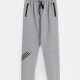 Men's Sporty Plain Striped Trim Drawstring Zipper Pockets Pants Light Gray Clothing Wholesale Market -LIUHUA