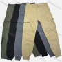 Wholesale Men's Casual Plain Flap Pockets Button Closure Cargo Pant 9988# preview