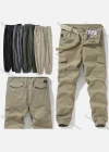 Wholesale Men's Casual Plain Ankle Length Multiple Pockets Joggers - Liuhuamall